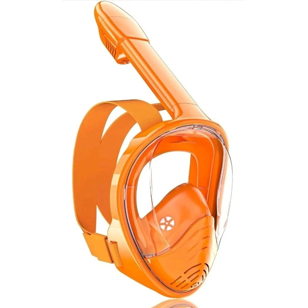 QingSong Kids Full Face Snorkel Mask XS Orange w/ Camera Mount
